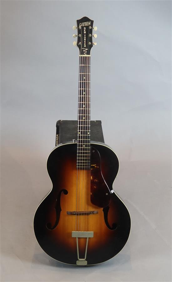 A Gretsch New Yorker 1954 semi-hollow body guitar, with hard case